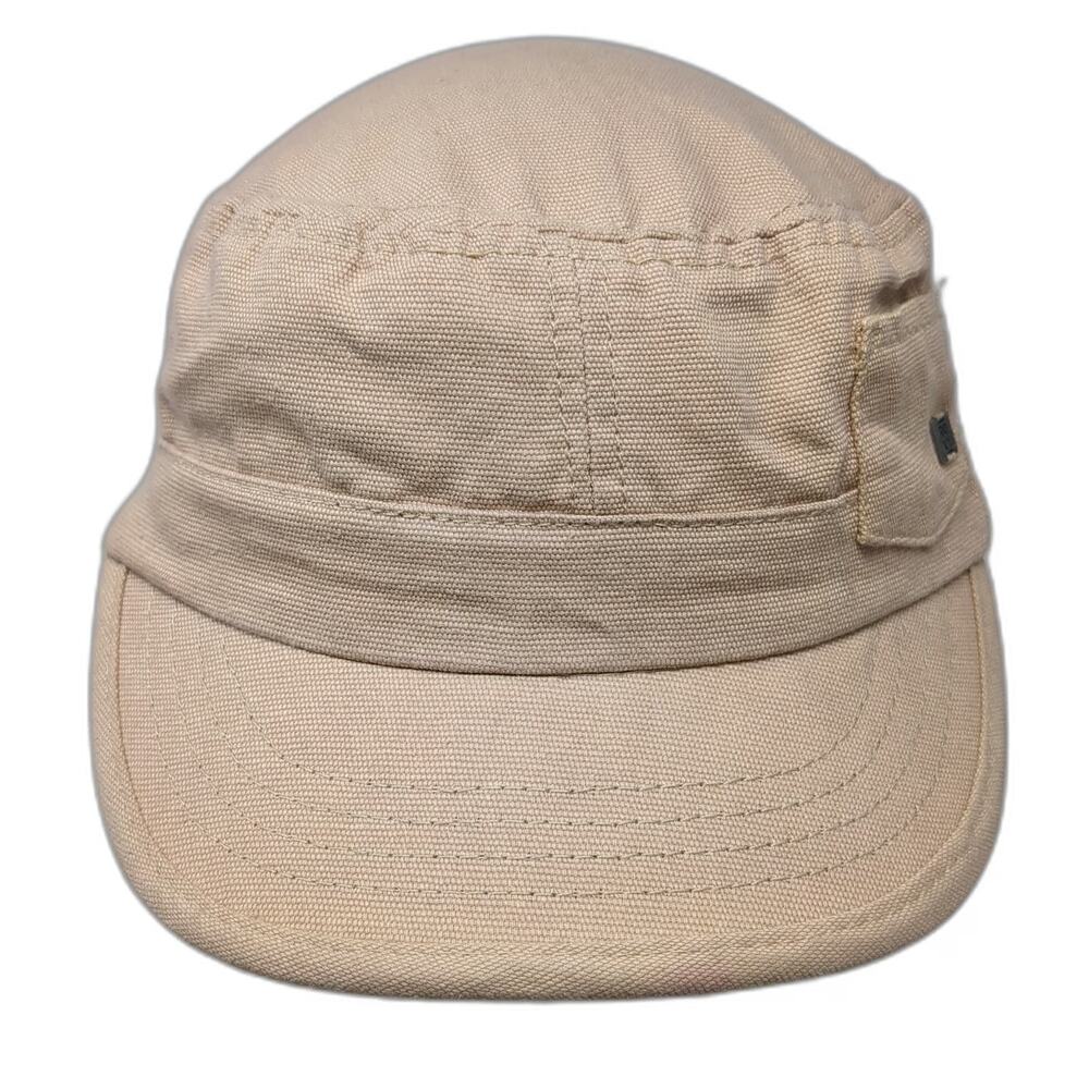 Roxy Army Cap Beige One Size Adjustable Slideback Side Pocket Heart Logo Hat